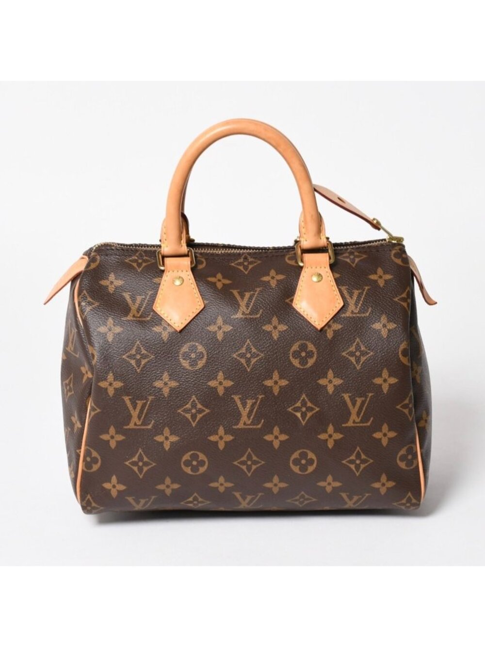 Louis Vuitton Speedy 25 Handbag Monogram Leather Brown Gold
